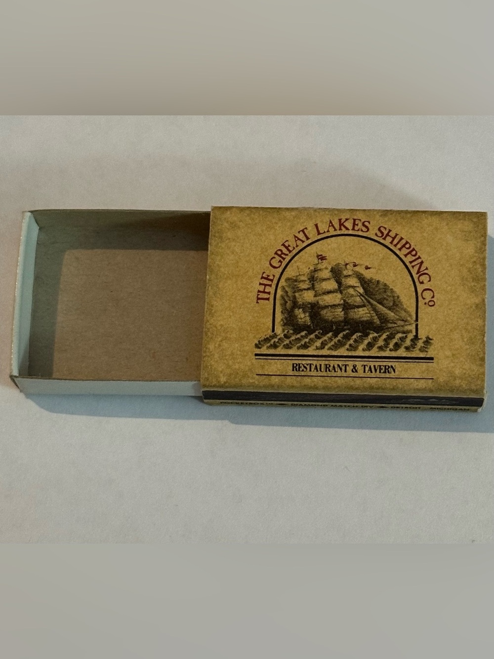 Vintage Matchbox Great Lakes Restaurant Ann Arbor Kalamazoo Grand Rapids **EMPTY